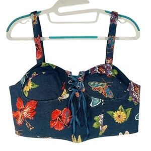 Cider Butterfly Floral Lady Bug Corset in size Large